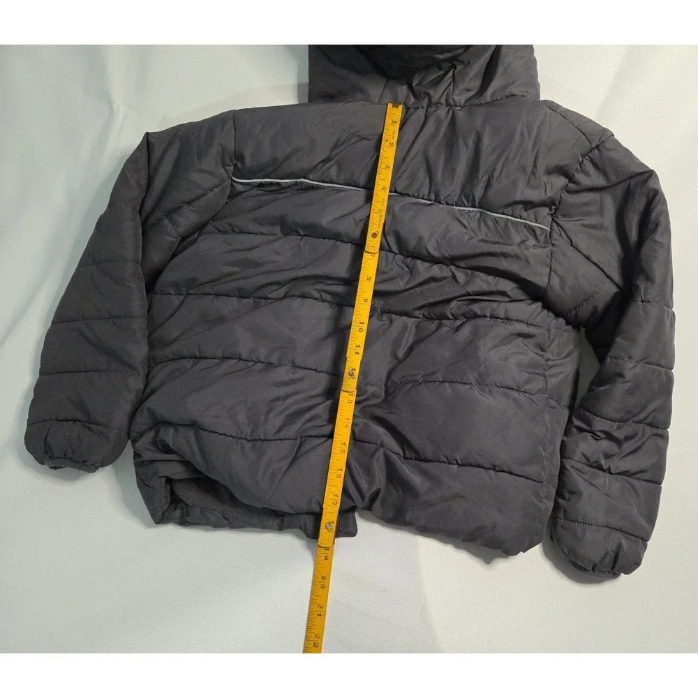 Swiss Tech Boys Grey Puffer Jacket Hooded Fleece Lined Size L 10-12